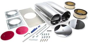 RPC Polished Aluminium "Shot Gun" Hood Scoop with Paper Element, Plain Style (RPCR5236)