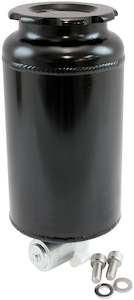 Body Exterior Interior Accessories: Aeroflow Fabricated Alloy Washer Tank with Motor & Low Profile Cap - Black Universal Round Tank (AF77-1047BLK)