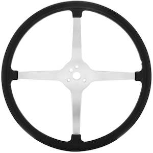 Chassis Suspension Steering: UPI 15" Bell Style Steering Wheel 4 Spoke Black Rubber Brip, 3-Bolt (UP110124)