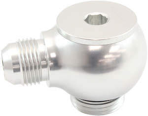 Hose Fittings: Aeroflow 90° Low Profile -12ORB to -10AN Male Adapter Silver Finish (AF909-10-12S)