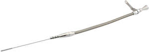 Oil System: Aeroflow Ford Falcon BA, BF Barra Engine Dipstick - Silver Finish Stainless Steel Flexible Dipstick (AF64-2280)
