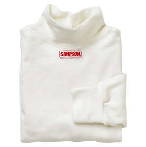 Simpson Soft Knit Nomex Underwear Small, White Top, Short Sleeve, SFI Approved (SI20100S)