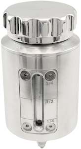 Transmission Driveline: Aeroflow Brake & Clutch Reservoir with Sight Glass, Polished -3AN Outlet, 120ml (4oz), 100mm (4.00") H x 63.5mm (2-1/2") O.D (AF64-2154)