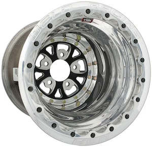 Wheels Tyres: Weld V-Series 15 x8" Wheel, Polished with Black Center (WE84B-508276)