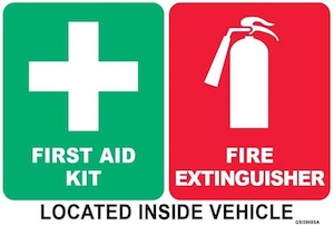 Products: First Aid Kit Fire Extinguisher Stickers FAST Limited