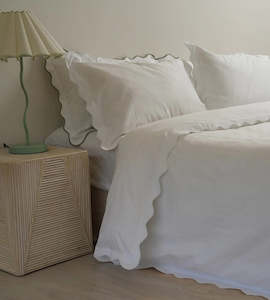 Cotton Bedding: Celine Duvet Set | White