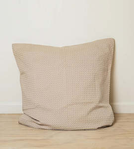 Cotton Bedding: 100% Cotton Waffle Euro | Natural
