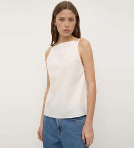 Tanks: Assembly Label | Annie Poplin Tank | White