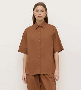 Tops: Assembly Label | Joni Short Sleeve Shirt | Earth