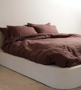 Bed Linen: Home Lab I 100% French Flax Linen Duvet Cover Set I Cocoa