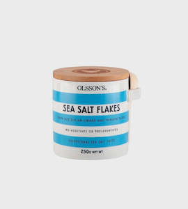For Him: Olsson's Sea Salt Flakes | Stoneware Stripe Jar Blue