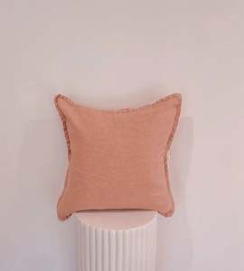 Home Lab | 100% Belgium Linen Vintage Washed Cushion Feather Filled | Dusty Rose