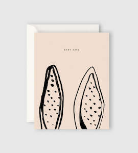 Bunnies Rabbits: Father Rabbit Stationery | Baby Girl Ears Card