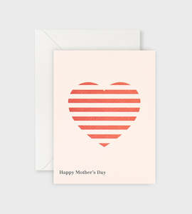 Mothers Day Cards: Lettuce | Card | Happy Mother's Day Red Stripe Heart