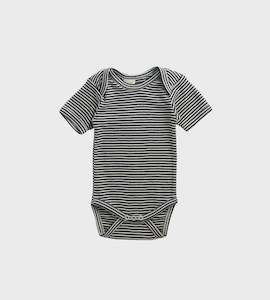 Nature Baby Bodysuits: Nature Baby | Short Sleeve Bodysuit | Navy Stripe