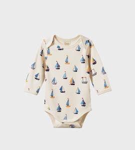 Nature Baby | Long Sleeve Bodysuit I Regatta Print