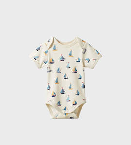 Nature Baby | Short Sleeve Bodysuit I Regatta Print