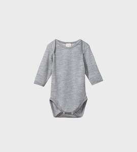 Nature Baby I Mer Ess Long Sleeve Bodysuit I Grey Marl