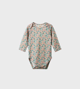 Nature Baby | Mer Ess Long Sleeve Bodysuit | Garland Print