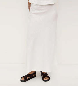 Assembly Label | Melody Linen Bias Skirt | White