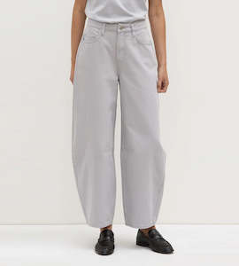 Denim: Assembly Label | High Rise Barrel Jean | Light Grey