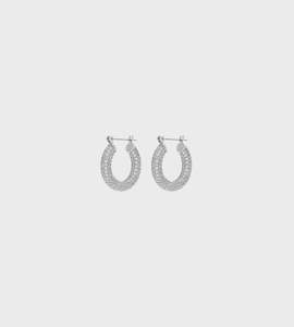 Luv AJ Pave Baby Amalfi Hoops | Silver