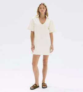 Festive Dressing: Assembly Label | Genevieve Denim Mini Dress | Ecru
