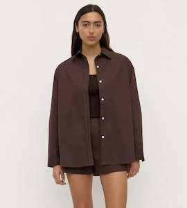 Shirts: Assembly Label | Marigold Poplin Long Sleeve Shirt | Ganache