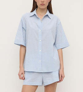 Shirts: Assembly Label | Ainslee Short Sleeve Shirt | Blue Check