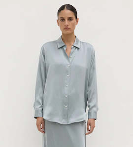 Assembly Label | Pippa Silk Long Sleeve Shirt | Cloud
