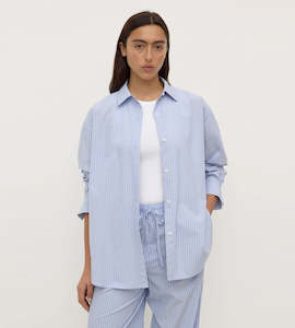 Assembly Label | Nixie Stripe Long Sleeve Shirt | Blue/White Stripe