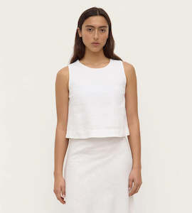 Tanks: Assembly Label | Estelle Linen Top | White