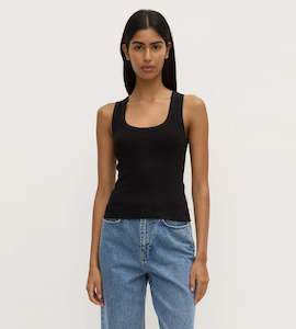 Assemby Label | Robyn Scoop Neck Rib Tank | Black