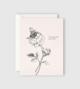 Care Packages: Father Rabbit Stationery | I'm Sorry For Your Loss Rose Card