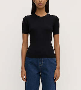 Assembly Label | Amira Knit Short Sleeve Tee | Black