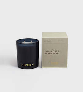 Hivern: Hivern | Tuberose & Bergamot Candle | Dark Navy