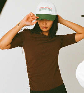 Commonplace | Ruched SS Tee | Choc