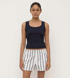 Assembly Label | Robyn Scoop Neck Rib Tank | True Navy