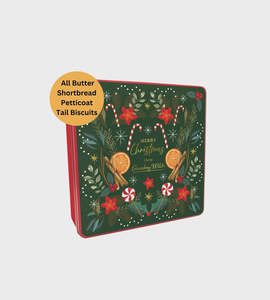 Grandma Wild's Christmas Candycane Tin 400g | All Butter Shortbread