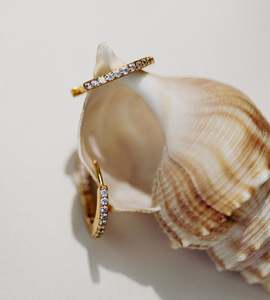 Jewellery: La Dailie | The Amelie Super Fine Crystal Hoops | Gold