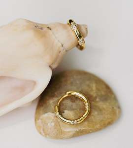 La Dailie | The Odette Crystal Cluster Mini Hoops | Gold