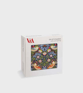 Placemat: 4 Pk Coasters | Strawberry Thief