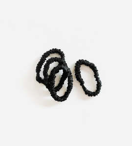 La Dailie | The Soft Silk Skinny Scrunchie 4 Pack | Black