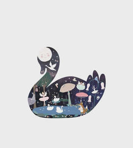 Enchanted | 40 Piece Swan Shaped Puzzle in Shaped Box