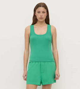 Assembly label | Robyn Scoop Neck Rib Tank | Bright Green