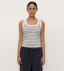 Assembly Label | Leony Stripe Tank | True Navy/ Antique White