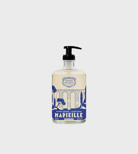 New In Home: Panier des Sens | Olive Glass Marseille Liquid Soap | Ltd Edition Blue