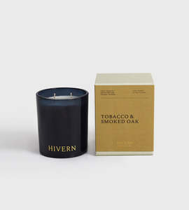 Hivern: Hivern | Tobacco & Smoked Oak Candle | Dark Navy