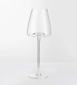 Home Lab I Melted Crystal White Wine Glass I Set of 4 I Clear