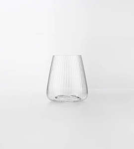 Wine Glasses 1: Home Lab I Melted Crystal Stemless Glass I Set of 4 I Clear